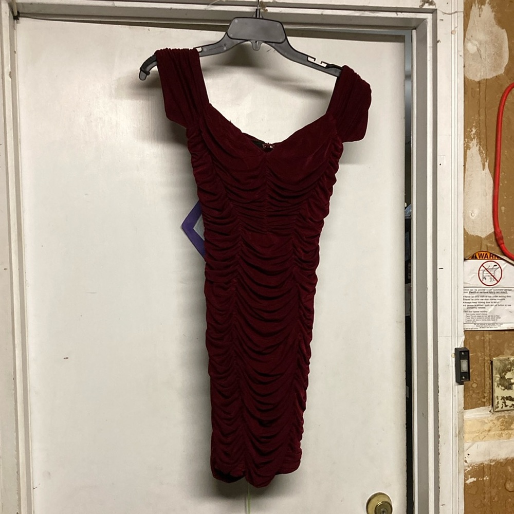 Burgundy dress for any special occasion.